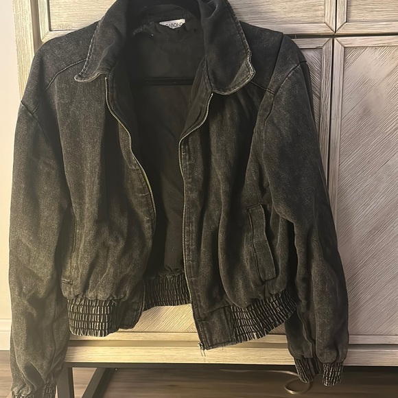Vagabond- women’s charcoal cotton bomber jacket size Small - Picture 1 of 4